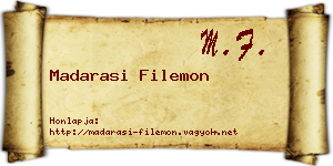 Madarasi Filemon névjegykártya